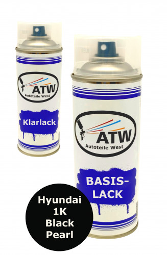 Autolack für Hyundai 1K Black Pearl +400ml Klarlack Set